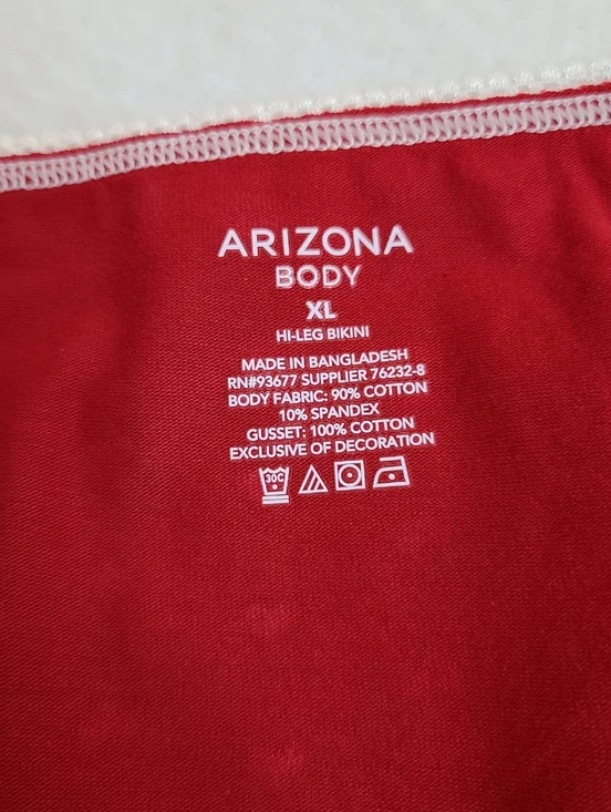 Y2K Retro ARIZONA Graphic Cotton Hi-leg String Bikini Panty Size XL - Picture 5 of 5